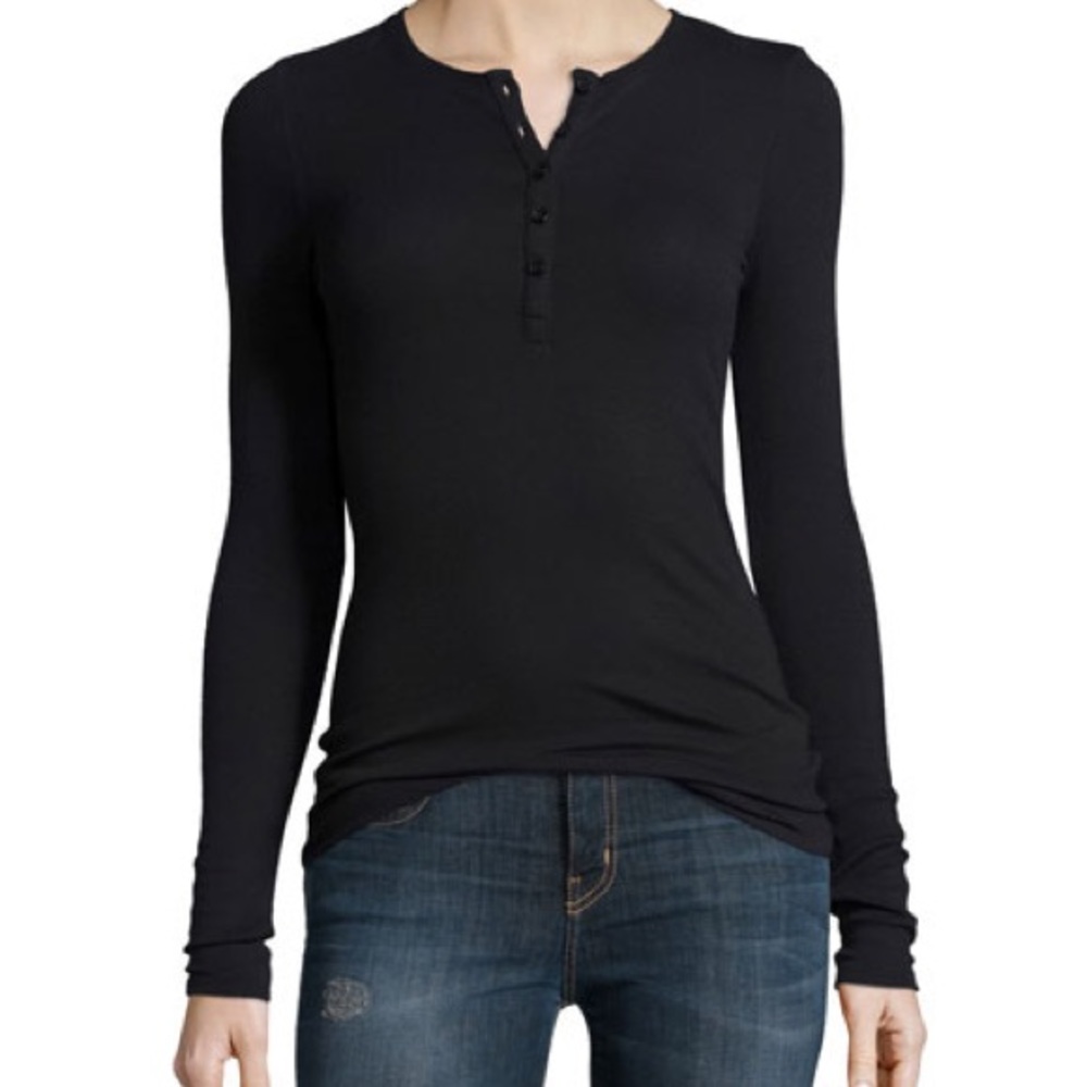 COPY - ATM Modal Rib Henley in Black XS